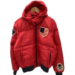 ♪♪ HYDROGEN ハイドロゲン メンズ ダウンジャケット SIZE L レッド Bランク