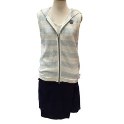 ♪♪ Callaway Golf キャロウェイゴルフ レディース ワンピース ノースリーブ SIZE L ネイビー×白×スカイブルー Bランク