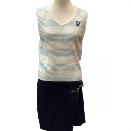  Callaway Golf キャロウェイゴルフ レディース ワンピース ノースリーブ SIZE L ネイビー×白×スカイブルー