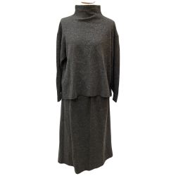 JURGEN LEHL ヨーガンレール レディース セットアップ カットソー スカート SIZE M グレー Bランク
