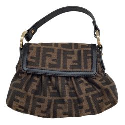 ♪♪ FENDI フェンディ レディース ハンドバッグ ミニバッグ ポーチ ズッカ ブラック Bランク