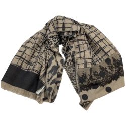 ♪♪ pierre-louis mascia ピエール-ルイ マシア レディース ストール アニマル柄 ヒョウ柄 ブラウン Bランク