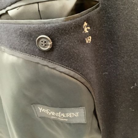 YSL イヴサンローラン ロングコート カシミヤ100% イギリス製 ブラック