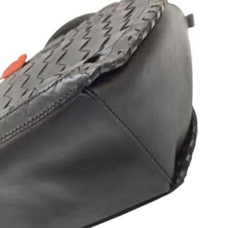 IBIZA イビサ レディース ハンドバッグ 編み込みレザー ハロウィンチャーム付き ブラック