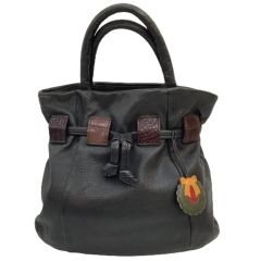 IBIZA イビサ レディース ハンドバック レザー クリスマスチャーム付き ブラック Cランク