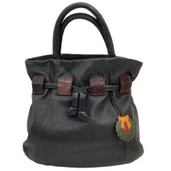 IBIZA イビサ レディース ハンドバック レザー クリスマスチャーム付き ブラック Cランク