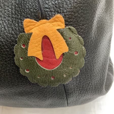 IBIZA イビサ レディース ハンドバック レザー クリスマスチャーム付き ブラック