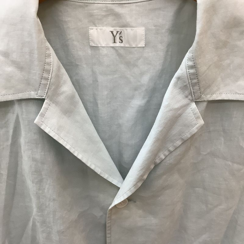 中古】 Y's ワイズ レディース シャツ 麻100％ SIZE 2 スカイブルー