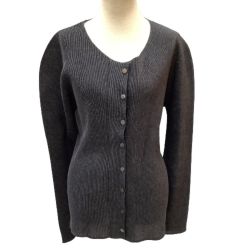 ♪♪ ISSEY MIYAKE イッセイミヤケ PLEATS PLEASE レディース カーディガン シャツ  SIZE 3 チャコールグレー Bランク