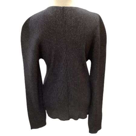  ISSEY MIYAKE イッセイミヤケ PLEATS PLEASE レディース カーディガン シャツ  SIZE 3 チャコールグレー