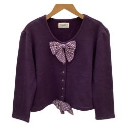 PINK HOUSE ピンクハウス レディース カーディガン ジャケット リボン 水玉  パープル Bランク