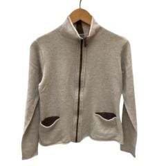 JURGEN LEHL ヨーガンレール レディース ジップアップジャケット SIZE M ベージュ Bランク