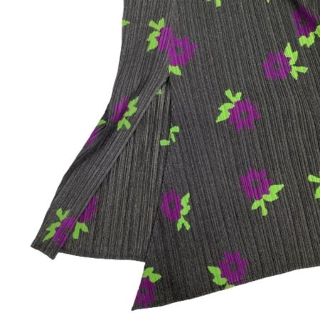 ISSEY MIYAKE イッセイミヤケ PLEATS PLEASE ジャケット スカート セットアップ 花柄 グレー