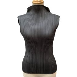 ♪♪ ISSEY MIYAKE イッセイミヤケ PLATS PLEASE レディース ノースリーブカットソー SIZE 3 PP05-JK006 グレー Bランク