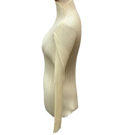 ISSEY MIYAKE イッセイミヤケ PLEATS PLEASE アンサンブル シャツ カットソー ２枚セット PP05-JK005 PP05-JJ001 ベージュ