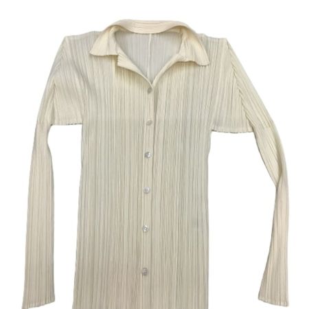 ISSEY MIYAKE イッセイミヤケ PLEATS PLEASE アンサンブル シャツ カットソー ２枚セット PP05-JK005 PP05-JJ001 ベージュ