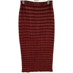 ♪♪ ISSEY MIYAKE イッセイミヤケ ロングスカート バーガンディージャバラ 変形 SIZE 3 IM34FG707 ワインレッド Bランク