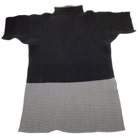  ISSEY MIYAKE イッセイミヤケ ワッフル カットソー SIZE 2  IM42FJ254 ブラック×グレー