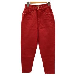 ♪♪ ISSEY MIYAKE イッセイミヤケ レディース デニムパンツ SIZE M レッド Bランク