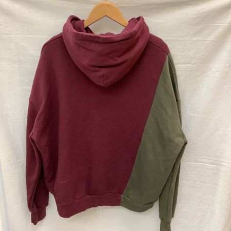  BTS メンズ 韓国  パーカー SIZE M カーキ×エンジ