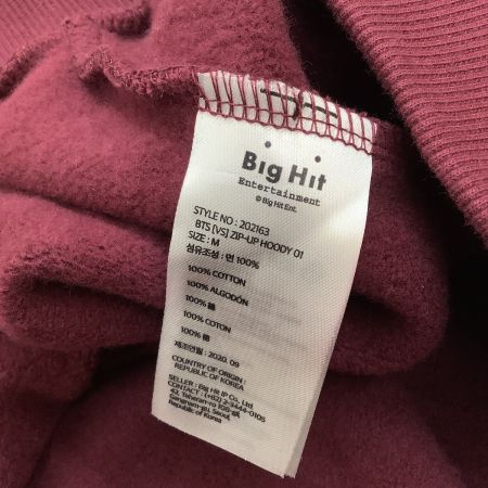  BTS メンズ 韓国  パーカー SIZE M カーキ×エンジ