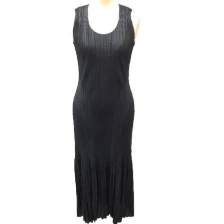  ISSEY MIYAKE イッセイミヤケ PLEATS PLEASE ノースリーブワンピース スカート SIZE 2 PP71-JH676 ブラック