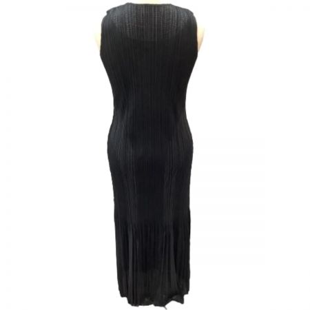  ISSEY MIYAKE イッセイミヤケ PLEATS PLEASE ノースリーブワンピース スカート SIZE 2 PP71-JH676 ブラック