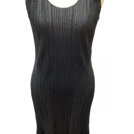  ISSEY MIYAKE イッセイミヤケ PLEATS PLEASE ノースリーブワンピース スカート SIZE 2 PP71-JH676 ブラック