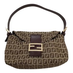 FENDI フェンディ レディース ハンドバッグ ズッカ マンマバケット ベージュ Bランク