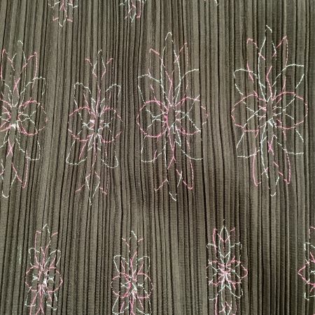  ISSEY MIYAKE イッセイミヤケ PLEATS PLEAS レディース アンサンブル SIZE 3 花柄 ブラウン