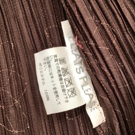  ISSEY MIYAKE イッセイミヤケ PLEATS PLEAS レディース アンサンブル SIZE 3 花柄 ブラウン