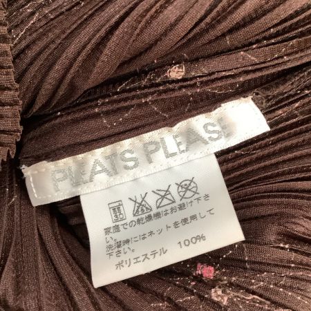  ISSEY MIYAKE イッセイミヤケ PLEATS PLEAS レディース アンサンブル SIZE 3 花柄 ブラウン