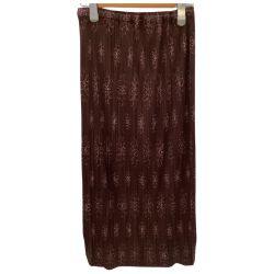 ♪♪ ISSEY MIYAKE イッセイミヤケ PLEATS PLEAS レディース スカート SIZE 3 花柄 ブラウン Bランク