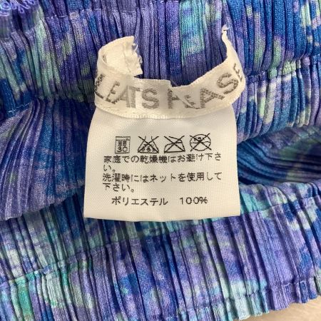  ISSEY MIYAKE イッセイミヤケ  PLEATS PLEAS レディース スカート 花柄 総柄 SIZE 3 ブルー