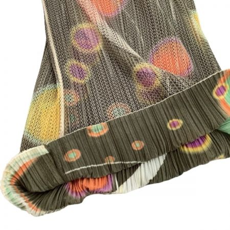  ISSEY MIYAKE イッセイミヤケ PLEATS PLEAS レア 希少  ワンピース メッシュ 丸柄 SIZE 1 ベージュ
