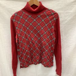 ♪♪ BURBERRY GOLF バーバリーゴルフ レディース タートルネック カットソー SIZE L レッド Cランク
