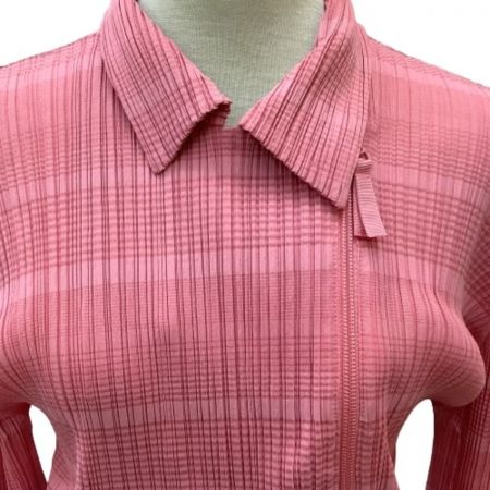  ISSEY MIYAKE イッセイミヤケ PLEATS PLEASE ジャケット 変形 ファスナー  PP71-JD652 ピンク