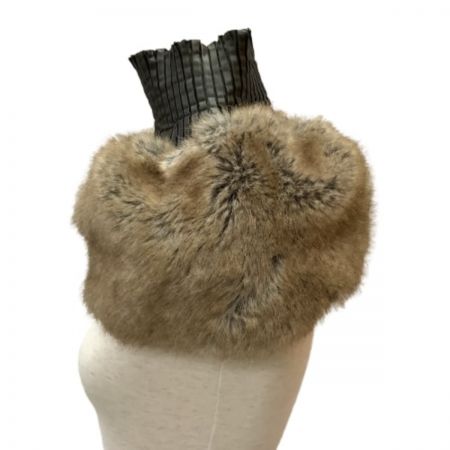  ISSEY MIYAKE イッセイミヤケ レディース マフラー スヌード プリーツ ファー付き IM33AD416 ブラウン