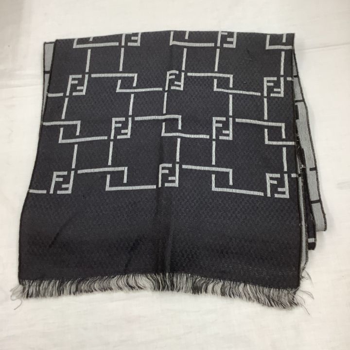 中古】 FENDI フェンディ マフラー ストール レディース メンズ グレー ...