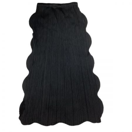  ISSEY MIYAKE イッセイミヤケ PLATS PLEASE 激レア スカート 変形 波カット  PP51-JG676 ブラック