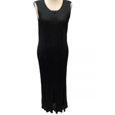 ISSEY MIYAKE イッセイミヤケ PLATS PLEASE 変形デザイン ノースリーブワンピース SIZE 4 ブラック