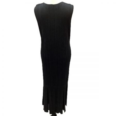  ISSEY MIYAKE イッセイミヤケ PLATS PLEASE 変形デザイン ノースリーブワンピース SIZE 4 ブラック