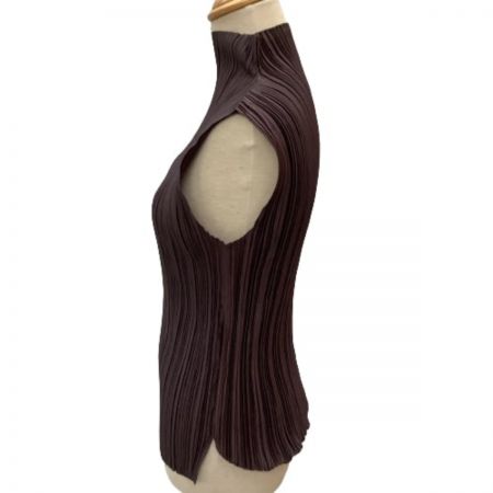  ISSEY MIYAKE イッセイミヤケ PLATS PLEASE アンサンブル カットソー カーディガン PP63-JK811 PP63-J0813 ブラウン×中ワイン