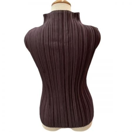  ISSEY MIYAKE イッセイミヤケ PLATS PLEASE アンサンブル カットソー カーディガン PP63-JK811 PP63-J0813 ブラウン×中ワイン