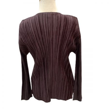  ISSEY MIYAKE イッセイミヤケ PLATS PLEASE アンサンブル カットソー カーディガン PP63-JK811 PP63-J0813 ブラウン×中ワイン