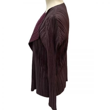  ISSEY MIYAKE イッセイミヤケ PLATS PLEASE アンサンブル カットソー カーディガン PP63-JK811 PP63-J0813 ブラウン×中ワイン