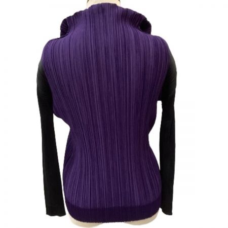  ISSEY MIYAKE イッセイミヤケ PLATS PLEASE バイカラー 変形 カットソー  SIZE 3 パープル×ブラック