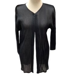 ♪♪ ISSEY MIYAKE イッセイミヤケ PLATS PLEASE メッシュ カーディガン ブラック Bランク