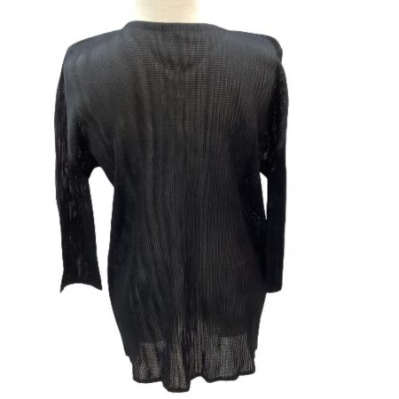  ISSEY MIYAKE イッセイミヤケ PLATS PLEASE メッシュ カーディガン ブラック