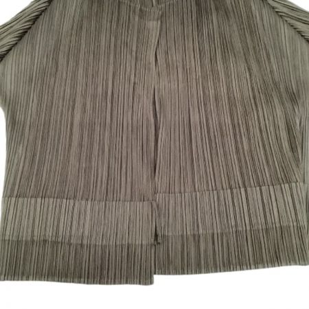  ISSEY MIYAKE イッセイミヤケ PLATS PLEASE カーディガン 切り返しデザイン PP41-JO143 ブラウン